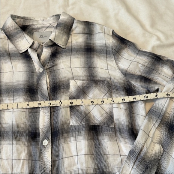 NWT Rails Hunter Flannel Shirt Black & White Steel Plaid ~
Western Rodeo Boho - Picture 4 of 7